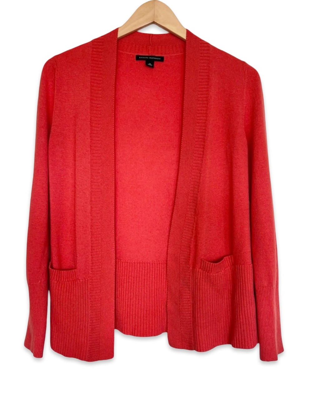 Banana Republic Women’s wool blend open front cardigan sweater Orange Size M